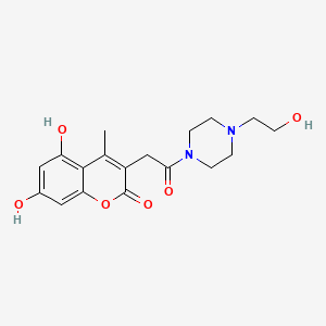 molecular formula C18H22N2O6 B14898144 5,7-dihydroxy-3-(2-(4-(2-hydroxyethyl)piperazin-1-yl)-2-oxoethyl)-4-methyl-2H-chromen-2-one 