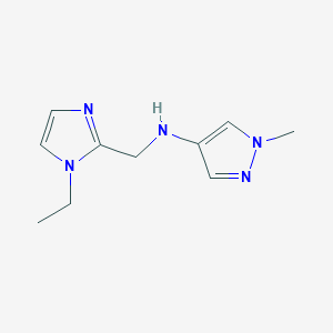 molecular formula C10H15N5 B14898152 n-((1-Ethyl-1h-imidazol-2-yl)methyl)-1-methyl-1h-pyrazol-4-amine 