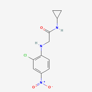 molecular formula C11H12ClN3O3 B14898184 2-((2-Chloro-4-nitrophenyl)amino)-N-cyclopropylacetamide 