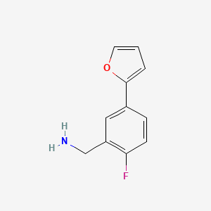(2-Fluoro-5-(furan-2-yl)phenyl)methanamine