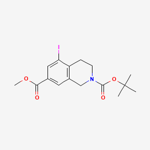 molecular formula C16H20INO4 B14898231 2-tert-Butyl 7-methyl 5-iodo-3,4-dihydroisoquinoline-2,7(1H)-dicarboxylate 