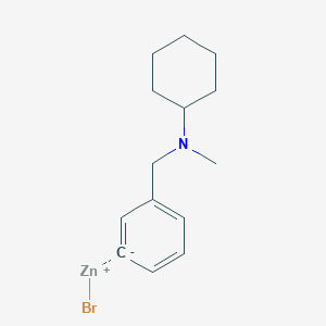 molecular formula C14H20BrNZn B14898249 3-[(N-Methylcyclohexylamino)methyl]phenylZinc bromide 