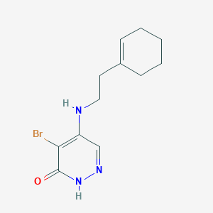 molecular formula C12H16BrN3O B14898289 4-Bromo-5-((2-(cyclohex-1-en-1-yl)ethyl)amino)pyridazin-3(2h)-one 