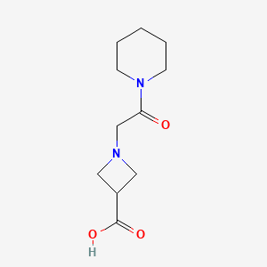molecular formula C11H18N2O3 B1489831 1-[2-Oxo-2-(piperidin-1-yl)ethyl]azetidine-3-carboxylic acid CAS No. 1339592-39-0