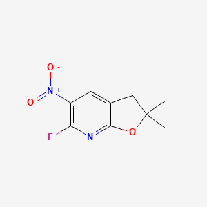 molecular formula C9H9FN2O3 B14898323 6-Fluoro-2,2-dimethyl-5-nitro-2,3-dihydrofuro[2,3-b]pyridine 