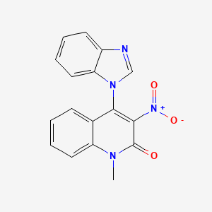 molecular formula C17H12N4O3 B14898326 4-(Benzimidazol-1-yl)-1-methyl-3-nitroquinolin-2-one 