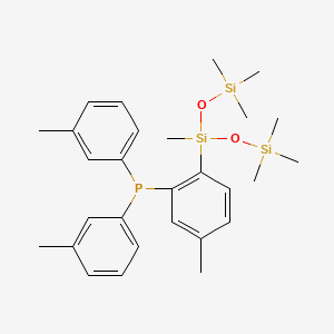 molecular formula C28H41O2PSi3 B14898360 (2-(1,1,1,3,5,5,5-Heptamethyltrisiloxan-3-yl)-5-methylphenyl)di-m-tolylphosphane 