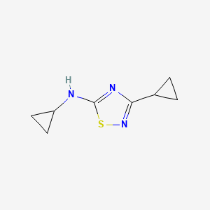 molecular formula C8H11N3S B1489841 N,3-dicyclopropyl-1,2,4-thiadiazol-5-amine CAS No. 1491298-66-8