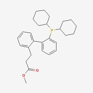 molecular formula C28H37O2P B14898424 Methyl 3-(2'-(dicyclohexylphosphanyl)-[1,1'-biphenyl]-2-yl)propanoate 