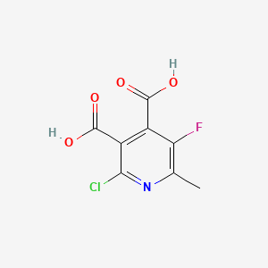 molecular formula C8H5ClFNO4 B14898425 2-Chloro-5-fluoro-6-methylpyridine-3,4-dicarboxylic acid 