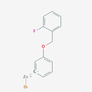 molecular formula C13H10BrFOZn B14898431 3-(2'-FluorobenZyloxy)phenylZinc bromide 