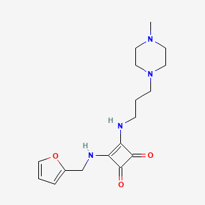 molecular formula C17H24N4O3 B14898432 3-((Furan-2-ylmethyl)amino)-4-((3-(4-methylpiperazin-1-yl)propyl)amino)cyclobut-3-ene-1,2-dione 