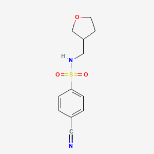 molecular formula C12H14N2O3S B14898480 4-Cyano-n-((tetrahydrofuran-3-yl)methyl)benzenesulfonamide 