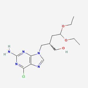 molecular formula C14H22ClN5O3 B14898489 (S)-2-((2-Amino-6-chloro-9H-purin-9-yl)methyl)-4,4-diethoxybutan-1-ol 