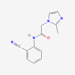 molecular formula C13H12N4O B14898499 N-(2-cyanophenyl)-2-(2-methyl-1H-imidazol-1-yl)acetamide 