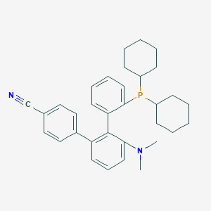 molecular formula C33H39N2P B14898511 4-[2-(2-dicyclohexylphosphanylphenyl)-3-(dimethylamino)phenyl]benzonitrile 