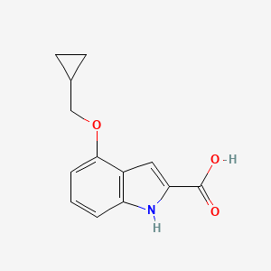 molecular formula C13H13NO3 B1489854 4-(环丙基甲氧基)-1H-吲哚-2-羧酸 CAS No. 863249-89-2