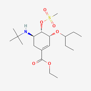 molecular formula C19H35NO6S B14898555 Ethyl (3R,4S,5R)-5-(tert-butylamino)-4-((methylsulfonyl)oxy)-3-(pentan-3-yloxy)cyclohex-1-ene-1-carboxylate 