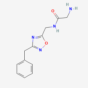 molecular formula C12H14N4O2 B14898574 N-[(3-benzyl-1,2,4-oxadiazol-5-yl)methyl]glycinamide 