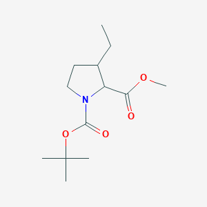 molecular formula C13H23NO4 B1489859 1-(tert-Butyl) 2-methyl 3-ethyl-1,2-pyrrolidinedicarboxylate CAS No. 190518-77-5