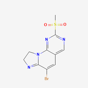 molecular formula C10H9BrN4O2S B14898609 7-bromo-12-methylsulfonyl-2,5,11,13-tetrazatricyclo[7.4.0.02,6]trideca-1(13),5,7,9,11-pentaene 