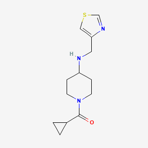 molecular formula C13H19N3OS B14898709 Cyclopropyl(4-((thiazol-4-ylmethyl)amino)piperidin-1-yl)methanone 