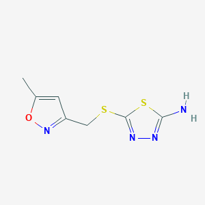 molecular formula C7H8N4OS2 B14898714 5-(((5-Methylisoxazol-3-yl)methyl)thio)-1,3,4-thiadiazol-2-amine 