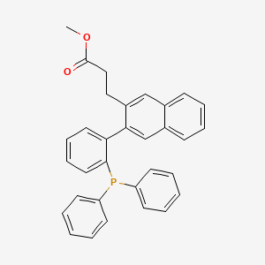 molecular formula C32H27O2P B14898716 Methyl 3-(3-(2-(diphenylphosphanyl)phenyl)naphthalen-2-yl)propanoate 