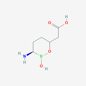 molecular formula C6H12BNO4 B14898761 2-((3R)-3-Amino-2-hydroxy-1,2-oxaborinan-6-yl)acetic acid 