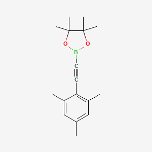 molecular formula C17H23BO2 B14898795 2-(Mesitylethynyl)-4,4,5,5-tetramethyl-1,3,2-dioxaborolane 