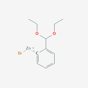 molecular formula C11H15BrO2Zn B14898820 2-(Diethoxymethyl)phenylZinc bromide 