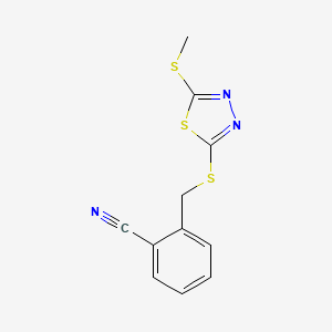 2-({[5-(Methylsulfanyl)-1,3,4-thiadiazol-2-yl]sulfanyl}methyl)benzonitrile