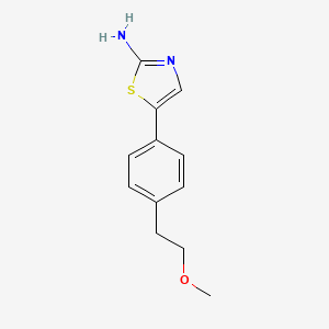 molecular formula C12H14N2OS B14898879 5-(4-(2-Methoxyethyl)phenyl)thiazol-2-amine 