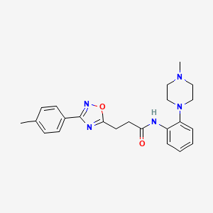 3-[3-(4-methylphenyl)-1,2,4-oxadiazol-5-yl]-N-[2-(4-methylpiperazin-1-yl)phenyl]propanamide