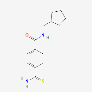 molecular formula C14H18N2OS B14898948 4-carbamothioyl-N-(cyclopentylmethyl)benzamide 