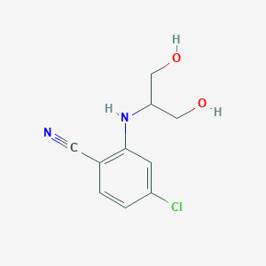 molecular formula C10H11ClN2O2 B14898976 4-Chloro-2-((1,3-dihydroxypropan-2-yl)amino)benzonitrile 