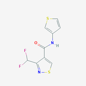 molecular formula C9H6F2N2OS2 B14898993 4-Isothiazolecarboxamide,3-(difluoromethyl)-n-3-thienyl- 