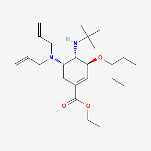 molecular formula C24H42N2O3 B14899014 Ethyl (3S,4S,5S)-4-(tert-butylamino)-5-(diallylamino)-3-(pentan-3-yloxy)cyclohex-1-ene-1-carboxylate 