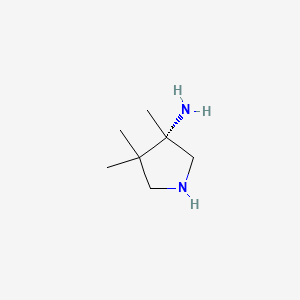 molecular formula C7H16N2 B14899080 (S)-3,4,4-Trimethylpyrrolidin-3-amine 