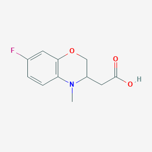 molecular formula C11H12FNO3 B1489909 2-(7-氟-4-甲基-3,4-二氢-2H-苯并[b][1,4]恶嗪-3-基)乙酸 CAS No. 1031611-68-3