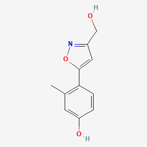 molecular formula C11H11NO3 B14899110 4-(3-(Hydroxymethyl)isoxazol-5-yl)-3-methylphenol 