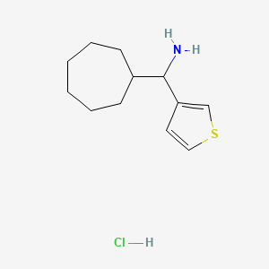molecular formula C12H20ClNS B1489912 环庚基（噻吩-3-基）甲胺盐酸盐 CAS No. 1864074-68-9