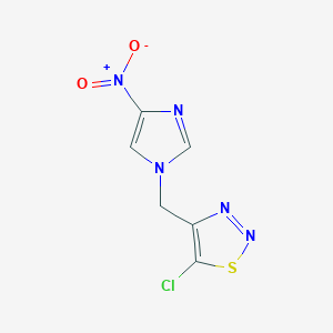 molecular formula C6H4ClN5O2S B14899136 5-Chloro-4-((4-nitro-1h-imidazol-1-yl)methyl)-1,2,3-thiadiazole 