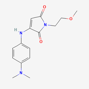 molecular formula C15H19N3O3 B14899145 3-((4-(Dimethylamino)phenyl)amino)-1-(2-methoxyethyl)-1H-pyrrole-2,5-dione 