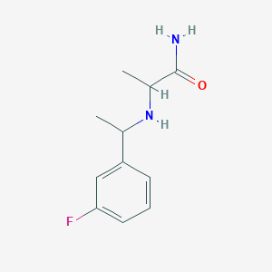 molecular formula C11H15FN2O B14899151 2-((1-(3-Fluorophenyl)ethyl)amino)propanamide 