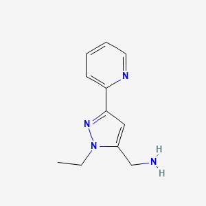 molecular formula C11H14N4 B1489916 (1-乙基-3-(吡啶-2-基)-1H-吡唑-5-基)甲胺 CAS No. 1780503-28-7