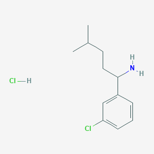 molecular formula C12H19Cl2N B1489918 1-(3-Chlorophenyl)-4-methylpentan-1-amine hydrochloride CAS No. 2097949-62-5