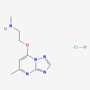 B1489920 N-methyl-2-((5-methyl-[1,2,4]triazolo[1,5-a]pyrimidin-7-yl)oxy)ethan-1-amine hydrochloride CAS No. 1955499-52-1