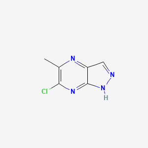 molecular formula C6H5ClN4 B14899213 6-Chloro-5-methyl-1H-pyrazolo[3,4-b]pyrazine 