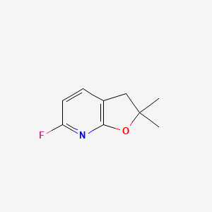 molecular formula C9H10FNO B14899220 6-Fluoro-2,2-dimethyl-2,3-dihydrofuro[2,3-b]pyridine 